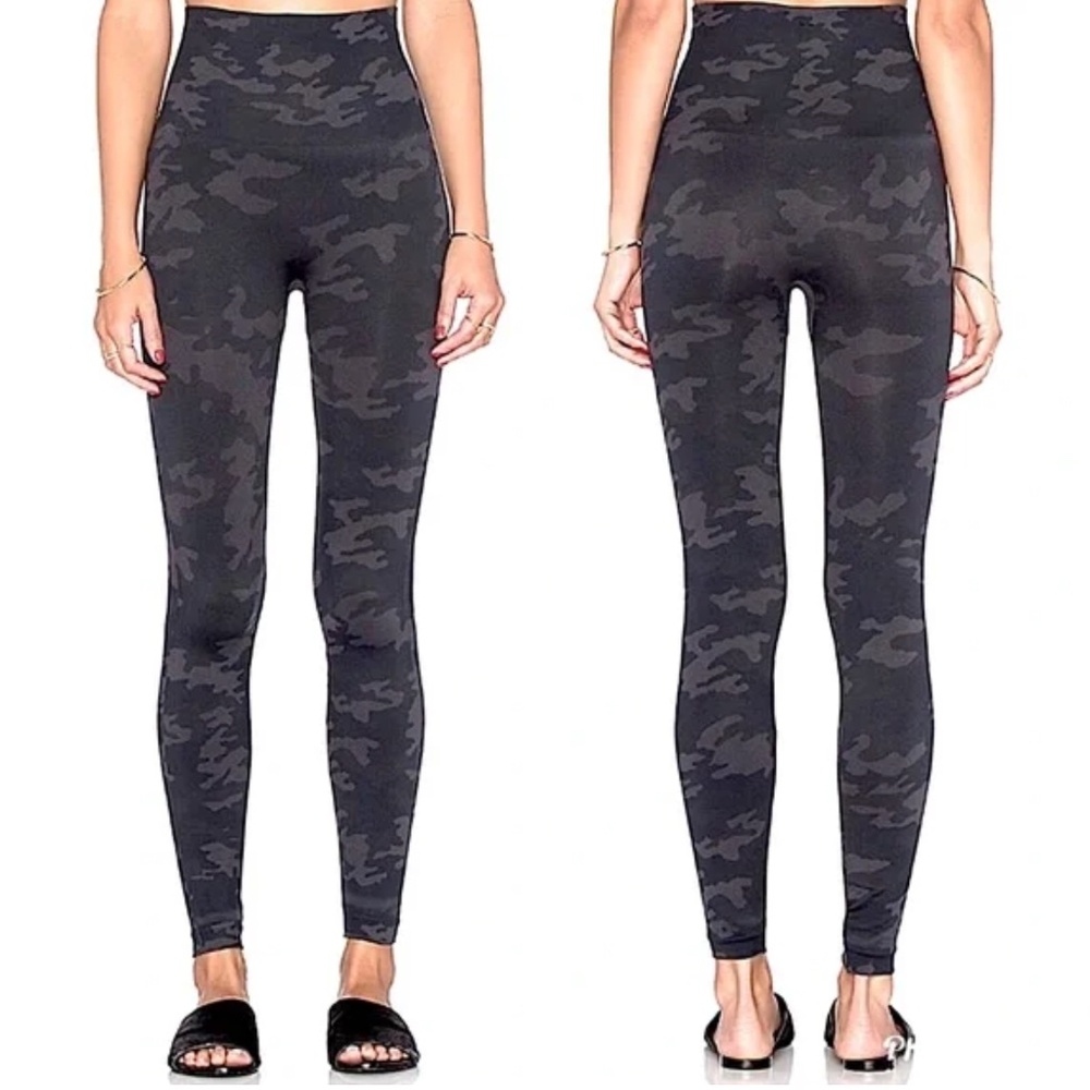 SPANX High Waisted Seamless Gray Camo Leggings